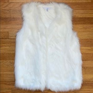 White Faux Fur Vest